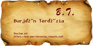 Burján Terézia névjegykártya